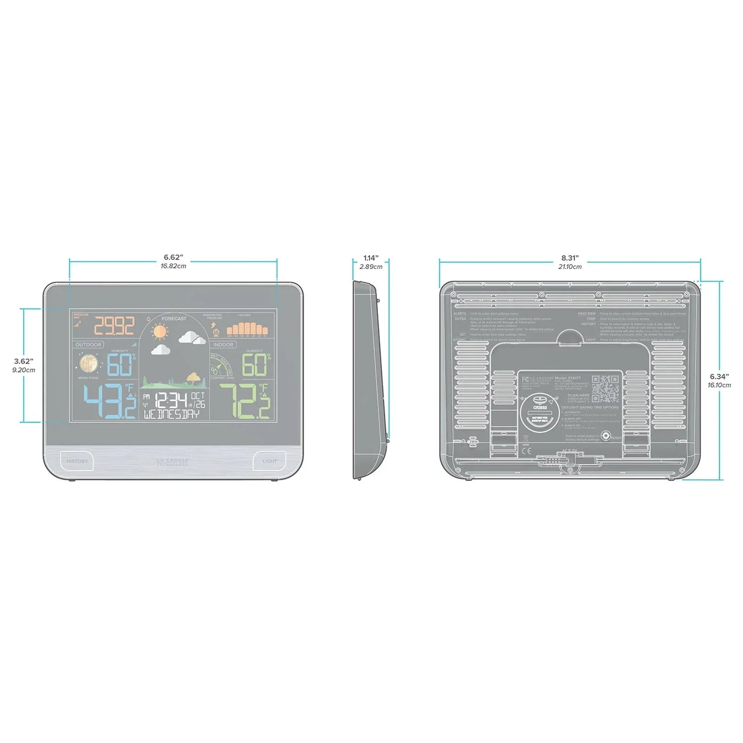 Professional Wireless Weather Station with Atomic Time and Date